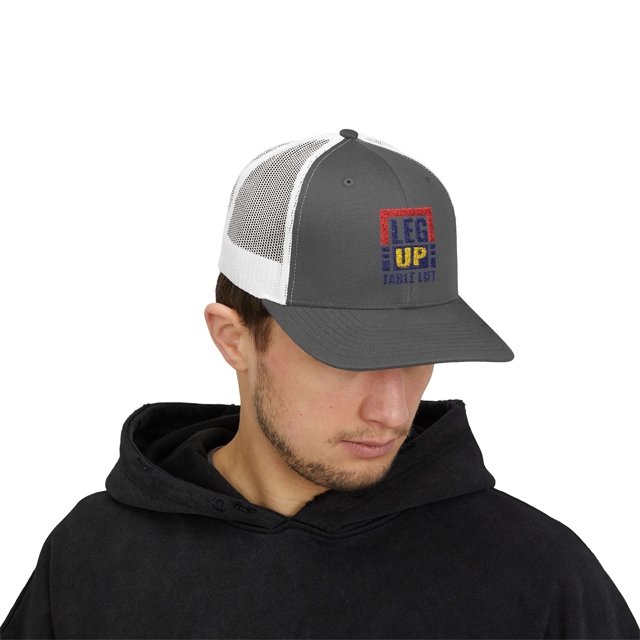 Leg Up Family First Embroidered Trucker Cap