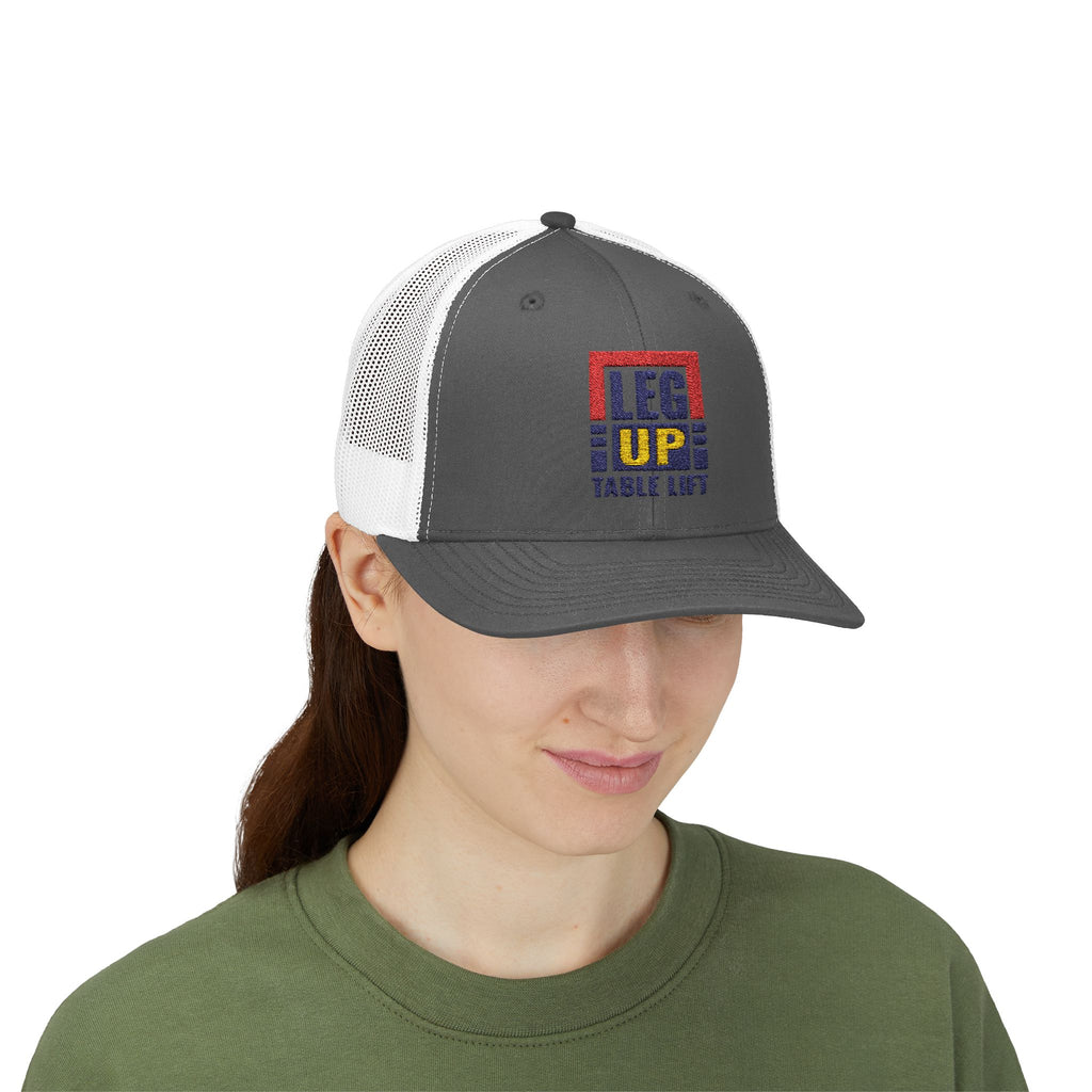 Leg Up Family First Embroidered Trucker Cap