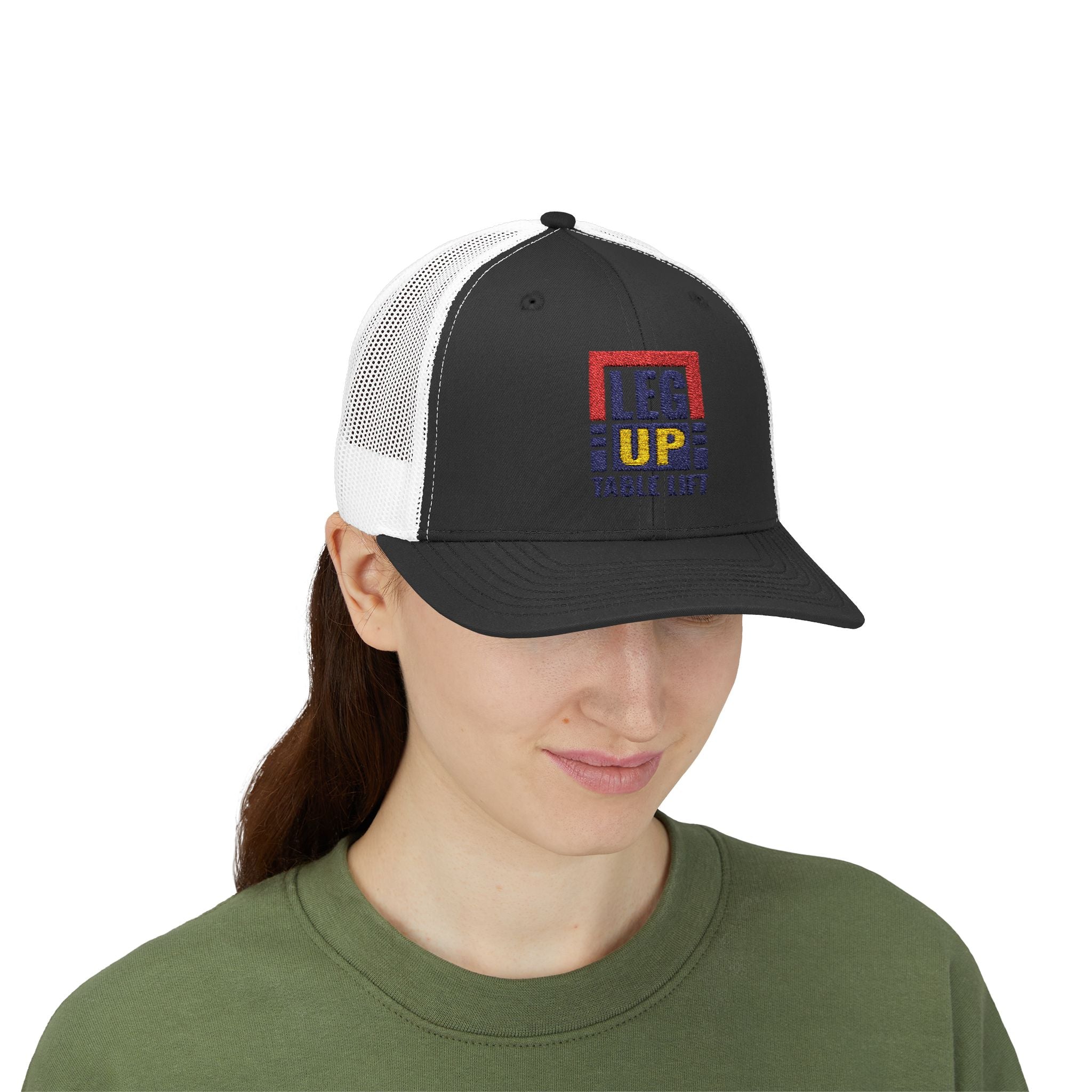 Leg Up Family First Embroidered Trucker Cap